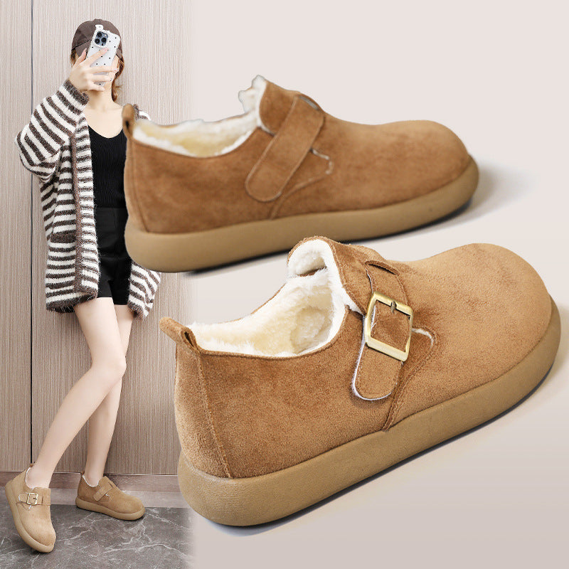 Damen kuschelige Clogs mit modischem Schnallenverschluss und weichem Innenfutter R&B