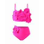Damen Bikini-Set mit floralem Oberteil und hoch geschnittenem Höschen R&B