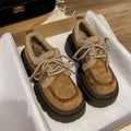 Damen Komfortable Sneakers mit flauschiger Kragen R&B
