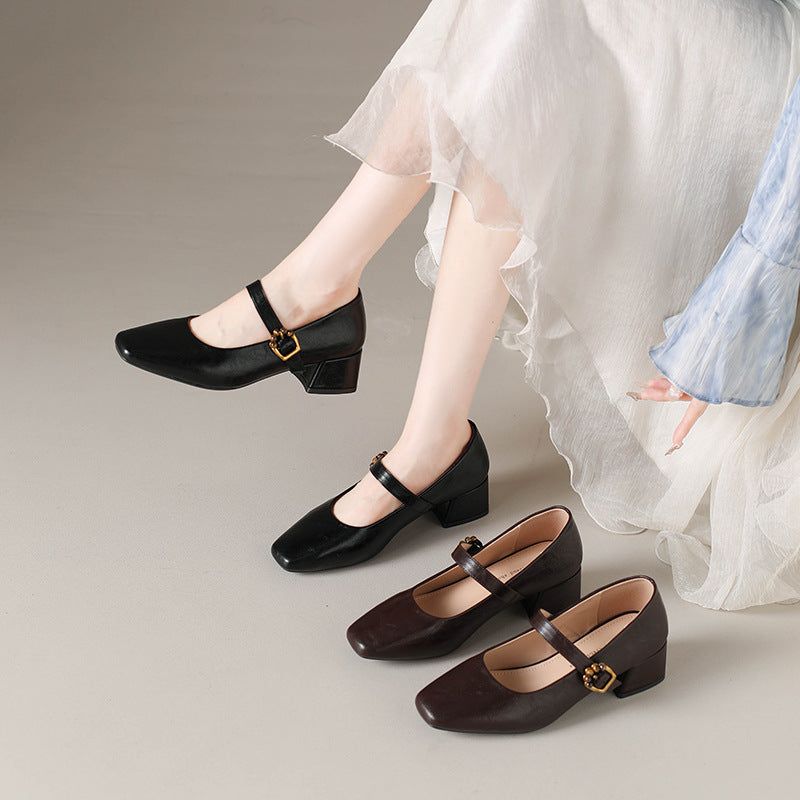 Damen Ballerina-Schuhe mit elegantem Riemchen und dekorativem Schnallen-Detail