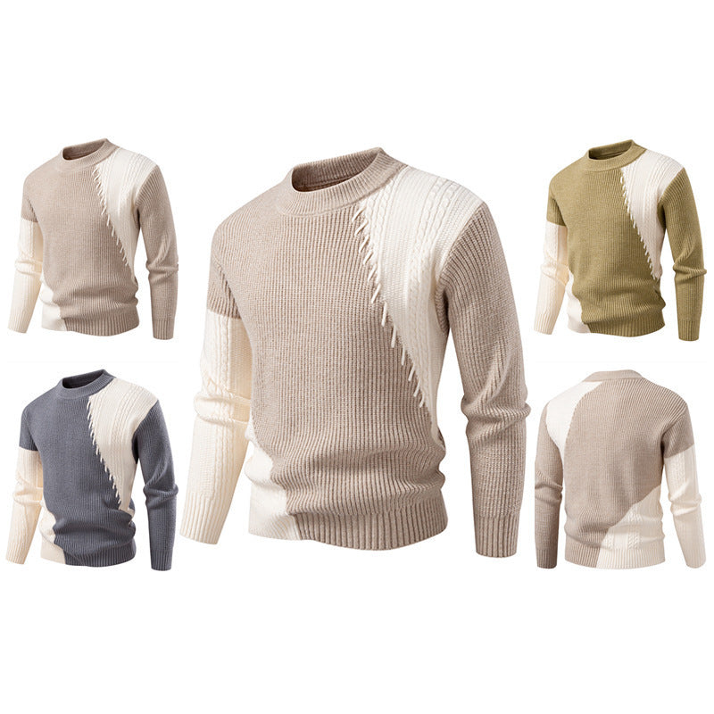 Herren Strickpullover mit modernem Struktur-Design und elegantem Kragen