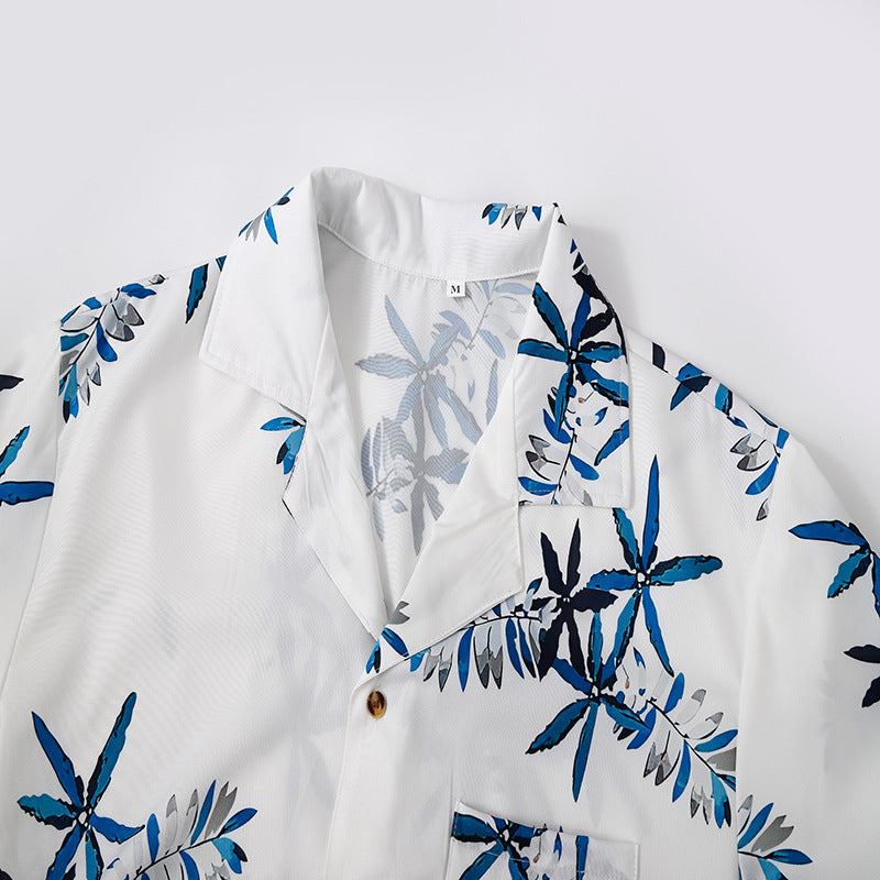 Herren Urlaubsoverall mit floralem Design und lockerer Passform R&B