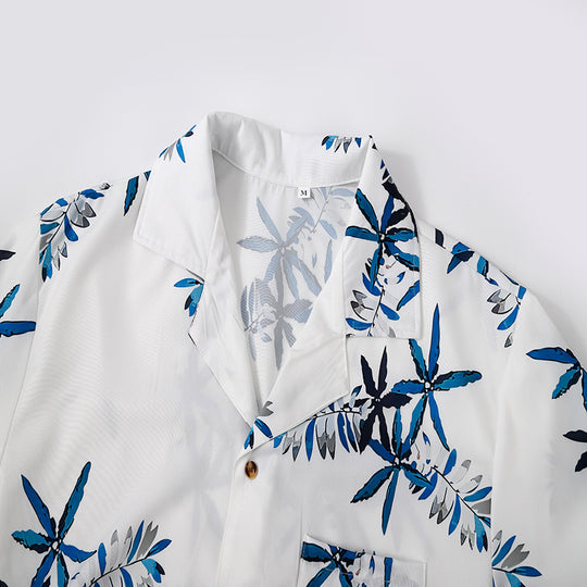 Herren Urlaubsoverall mit floralem Design und lockerer Passform R&B