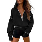 Damen Modischer Kapuzenpullover mit durchgehendem Reißverschluss R&B
