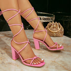 Damen elegante Riemchen-Sandalen mit modischem Blockabsatz R&B