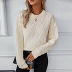 Damen Strickpullover mit modernem Strukturmuster und bequemer Passform