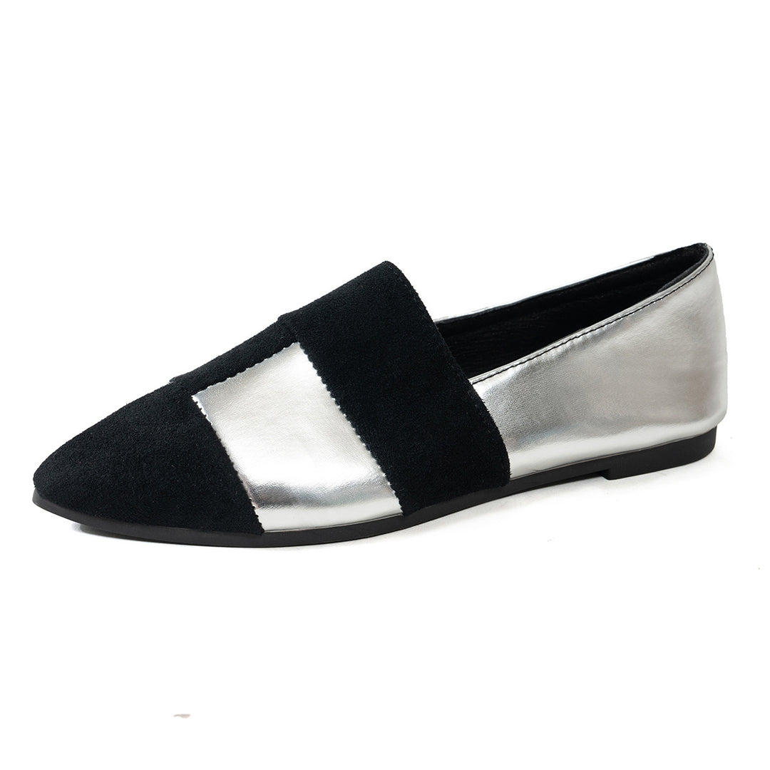 Damen modische Slipper mit glänzendem Obermaterial und weichem Fußbett R&B