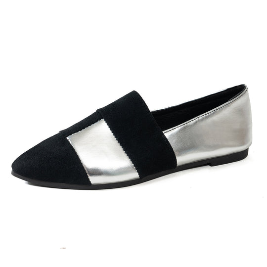 Damen modische Slipper mit glänzendem Obermaterial und weichem Fußbett R&B