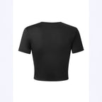 Damen Kurzarm T-Shirt mit elegantem Schleifenmuster und figurbetontem Design R&B
