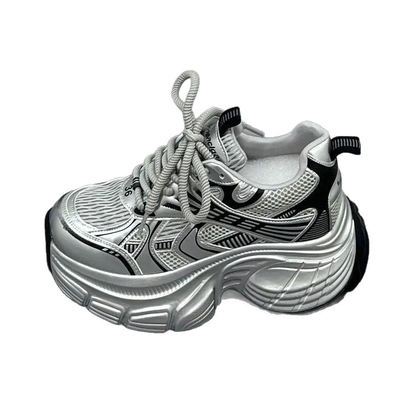 Damen Chunky Sneakers mit sportlichem Design und atmungsaktiver Mesh-Oberfläche R&B