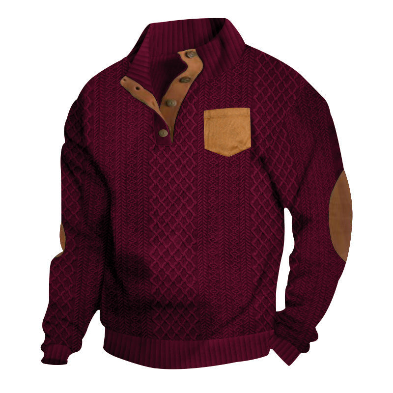 Herren Grobstrick Pullover mit modernen Details R&B