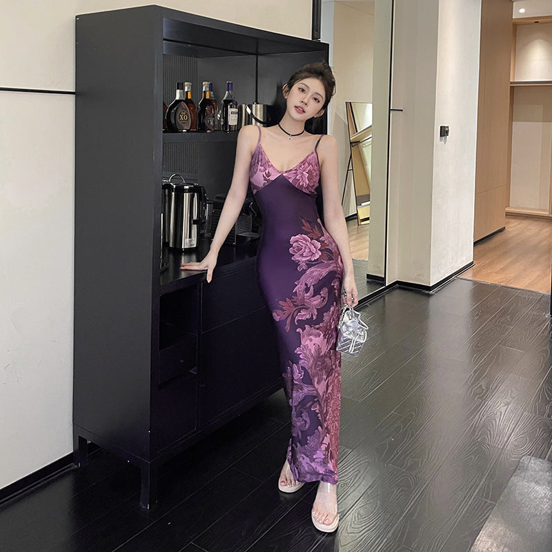 Damen Elegantes Maxikleid mit floralem Design R&B