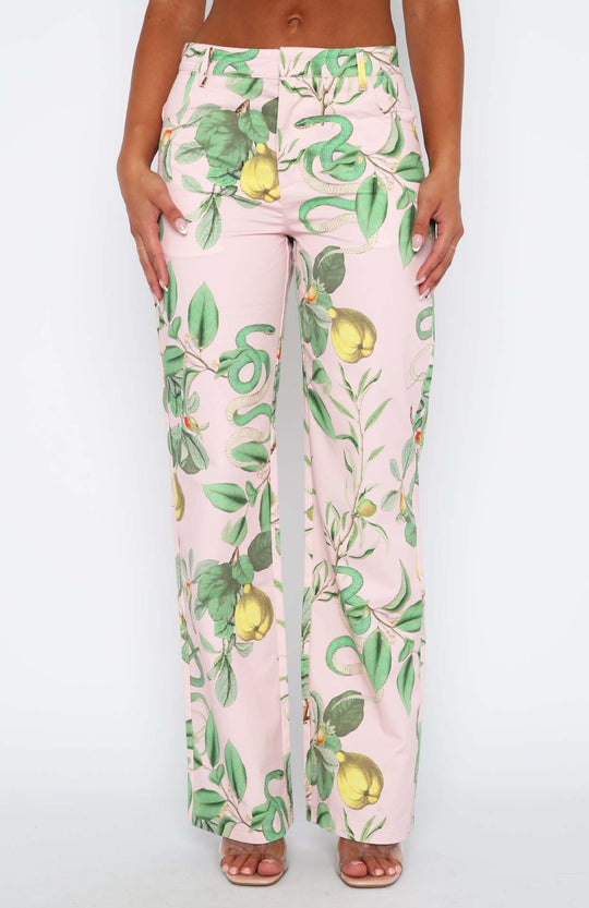 Damen lässige Cargo-Hose mit frischem botanischem Print R&B