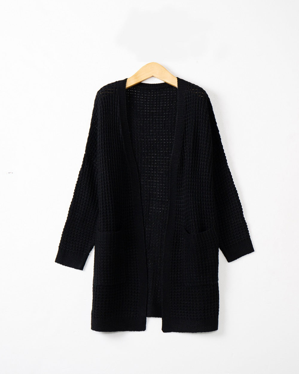 Damen lässiger Strickcardigan mit Taschen und offenem Schnitt R&B
