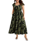 Damen Maxikleid mit floralem Muster und taillierter Silhouette R&B