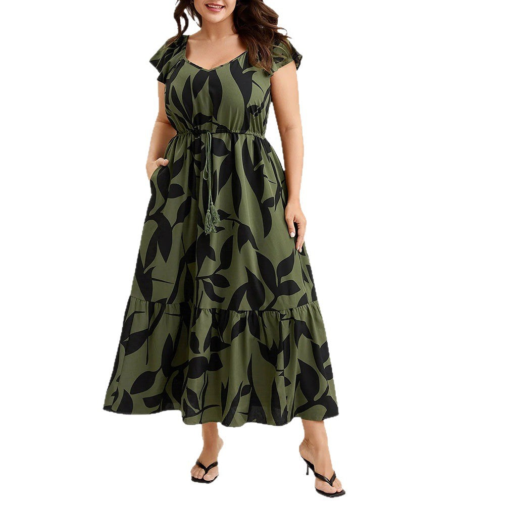 Damen Maxikleid mit floralem Muster und taillierter Silhouette R&B