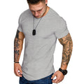 Herren figurbetontes Kurzarm-T-Shirt aus hochwertiger Baumwolle mit Rundhalsausschnitt und bequemen Schnitt R&B