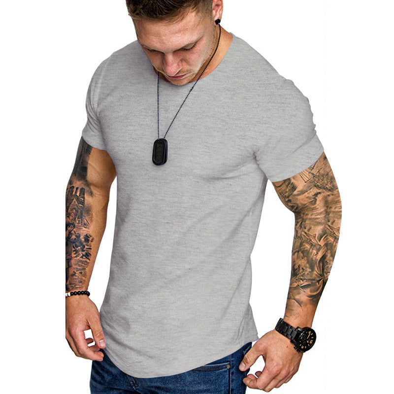 Herren figurbetontes Kurzarm-T-Shirt aus hochwertiger Baumwolle mit Rundhalsausschnitt und bequemen Schnitt R&B