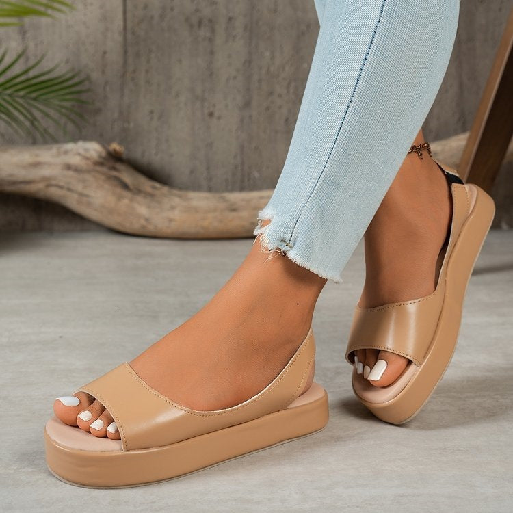 Damen Plateausandalen mit verstellbarem Riemen R&B