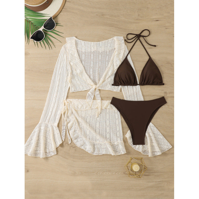 Damen Bikini-Set mit schickem Überwurf und verstellbaren Trägern R&B