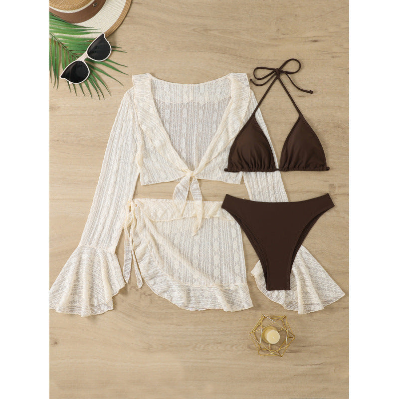 Damen Bikini-Set mit schickem Überwurf und verstellbaren Trägern R&B