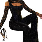 Damen Elegante und aufregende Jumpsuit mit Spitzendetails R&B