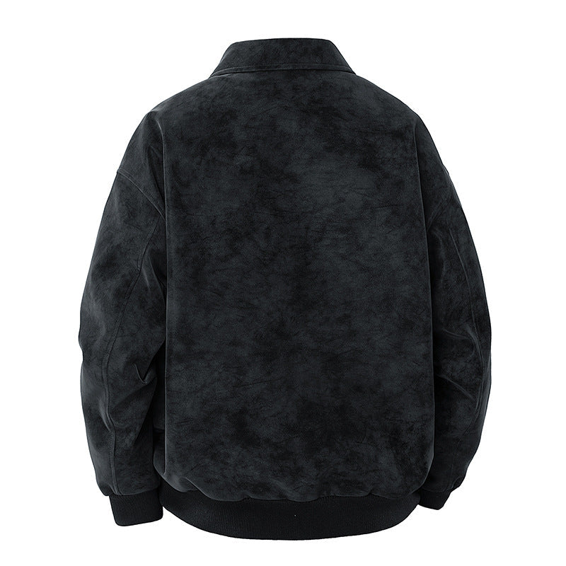 Herren elegante Wildlederjacke mit strukturiertem Schnitt R&B