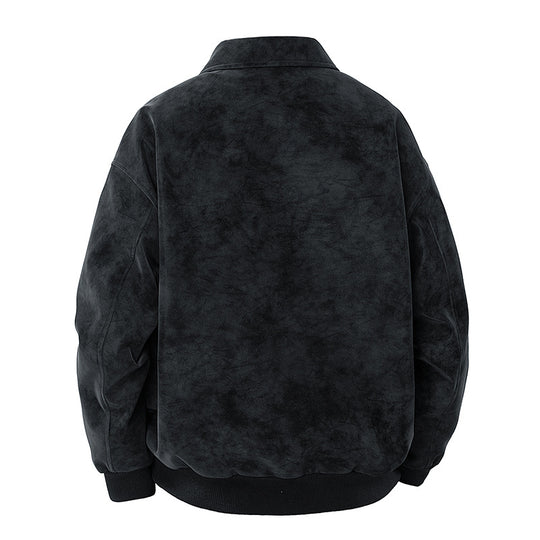 Herren elegante Wildlederjacke mit strukturiertem Schnitt R&B
