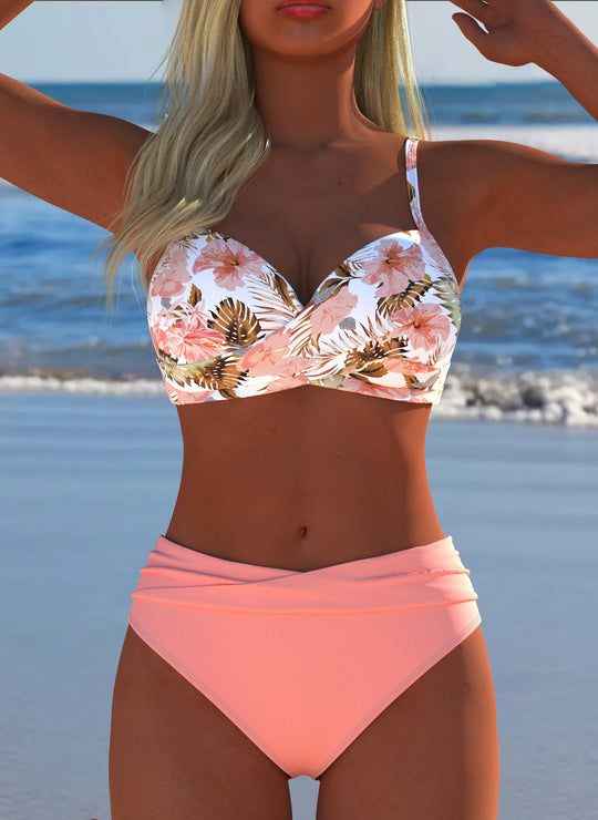 Damen Einteiler Badeanzug mit elegantem floralem Design und figurformendem Schnitt R&B