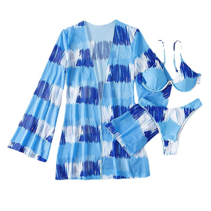 Damen Bikiniset mit modischem Overlayer R&B