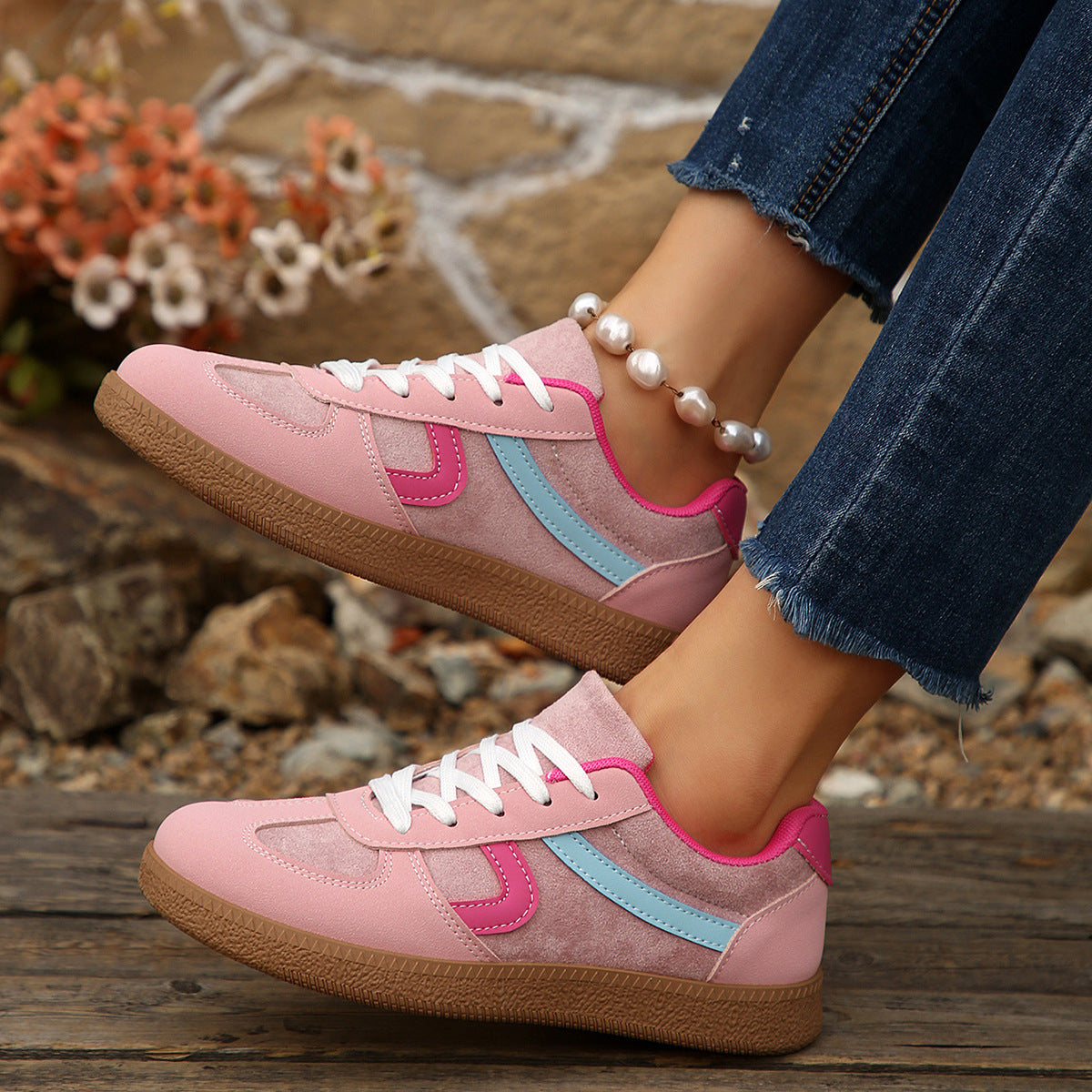 Damen Sportliche Sneaker mit modischem Obermaterial und bequemer Laufsohle R&B