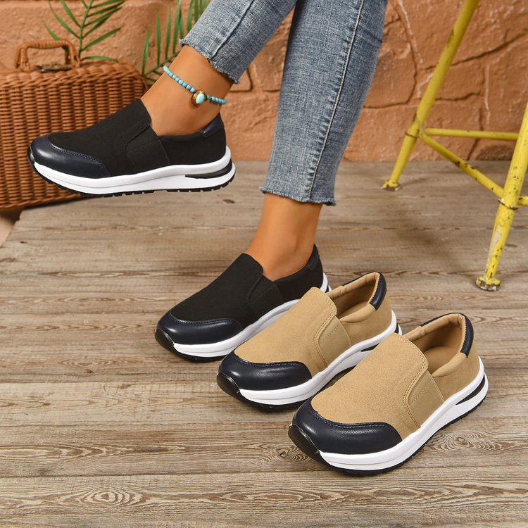 Damen sportliche Slip-Ons mit dämpfender Sohle und elastischem Riemendesign R&B