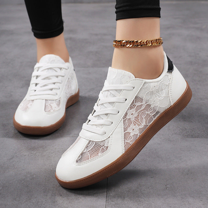 Damen Schnür-Sneaker mit hochwertiger Spitze und rutschfester Sohle