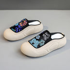 Damen modische Clogs mit schimmerndem Paillettenbesatz R&B