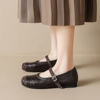 Damen Ballerinas mit hochwertigem Textil und verstellbarem Riemen