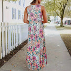 Damen Maxikleid mit floralem Muster und praktischen Taschen R&B