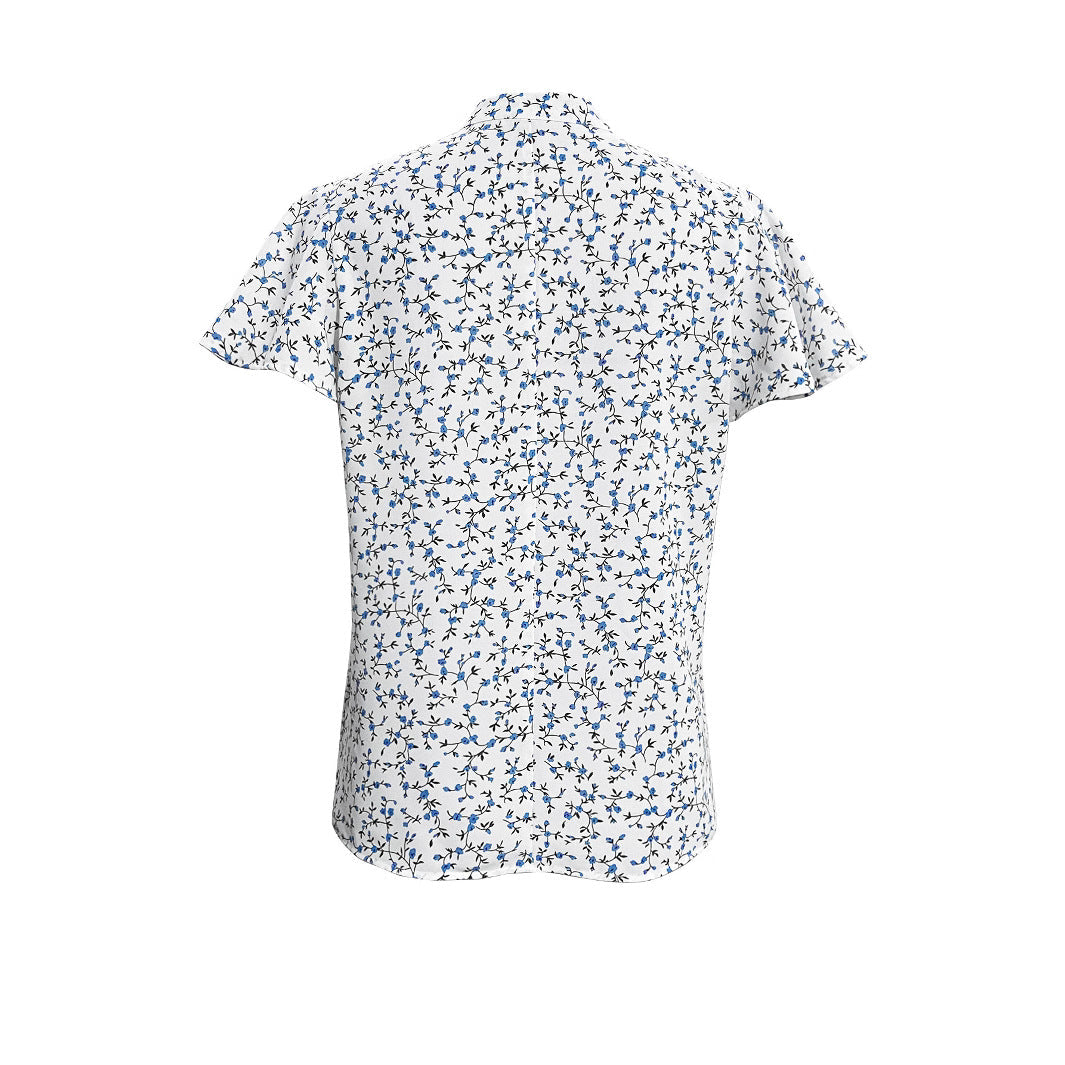 Damen Bluse mit floralem Muster und Rüschenärmeln R&B