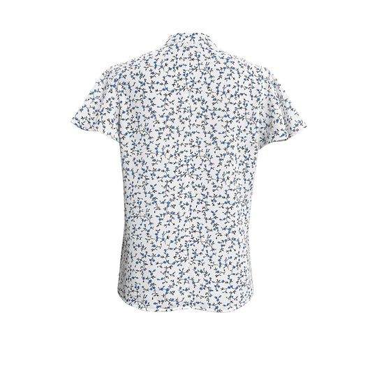 Damen Bluse mit floralem Muster und Rüschenärmeln R&B
