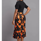 Damen Kleid mit floralem Muster und Knopfdetails R&B