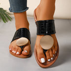 Damen elegante Riemensandalen mit modernem Kroko-Lederlook und glänzenden Akzenten