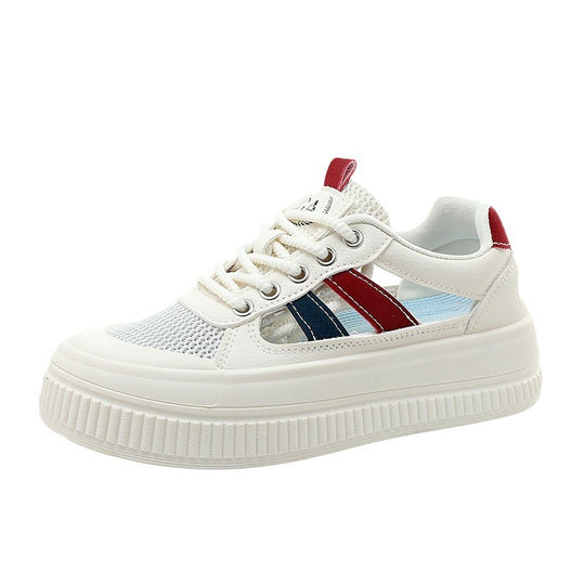 Damen Sportliche Plateau Sneakers mit atmungsaktiver Mesh-Konstruktion und rutschfester Laufsohle R&B