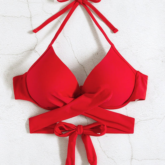 Damen Bikini-Oberteil mit verspieltem Knoten und elegantem Design R&B