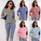 Damen Grob gestrickter Pullover mit modischem Armdetail