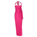 Damen Elegantes Wickelkleid mit hochgeschlossenem Design und raffiniertem Spaghettiträger R&B