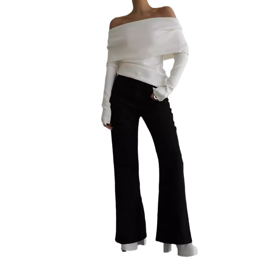 Damen Off-Shoulder Strickoberteil mit elegantem Schnitt R&B