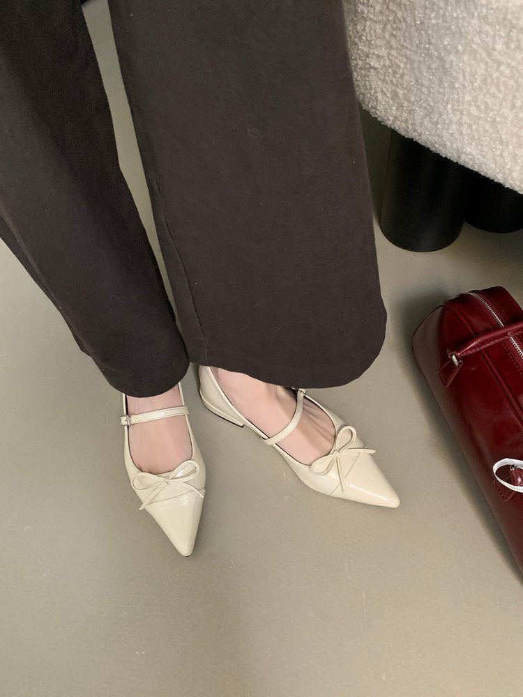 Damen elegante Ballerinas mit modischem Riemchen und spitzem Design R&B