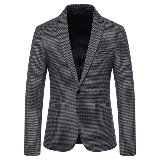 Herren eleganter Blazer mit modernem Schachbrettmuster R&B