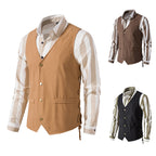 Herren elegante Weste mit feinem Stoff und praktischen Taschen