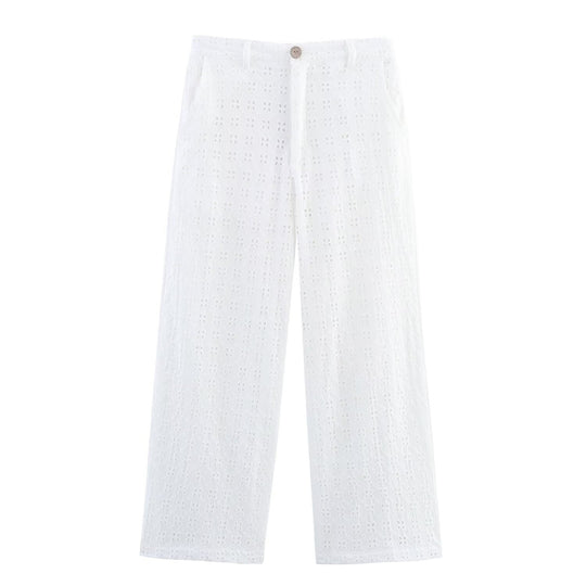 Damen luftiges Set mit broderie anglaise und weit geschnittenem Oberteil R&B