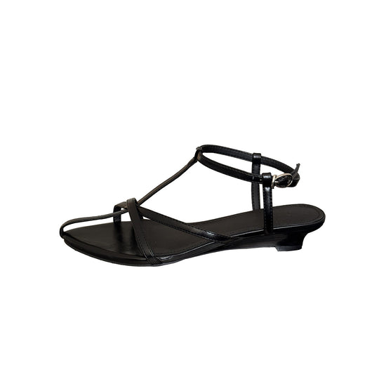 Damen elegante Badesandalen mit steigendem Absatz und schimmerndem Riemendesign R&B